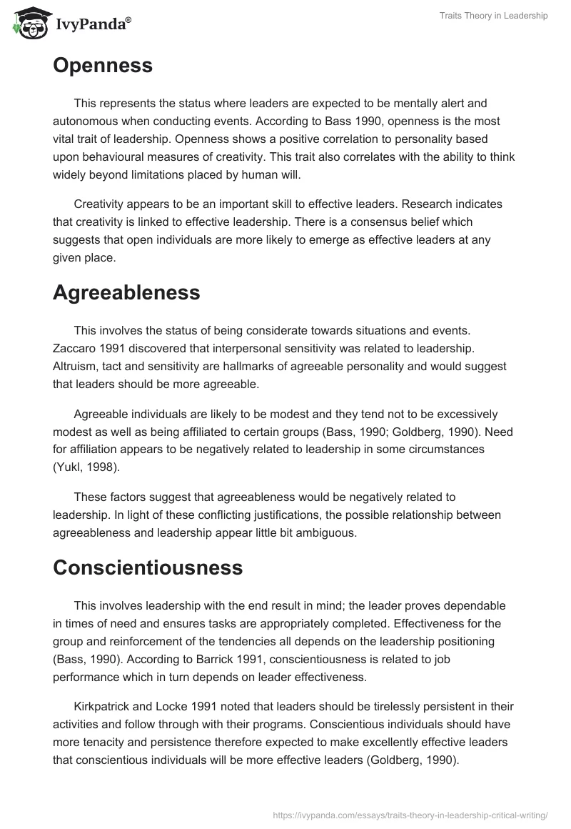 Traits Theory in Leadership. Page 4