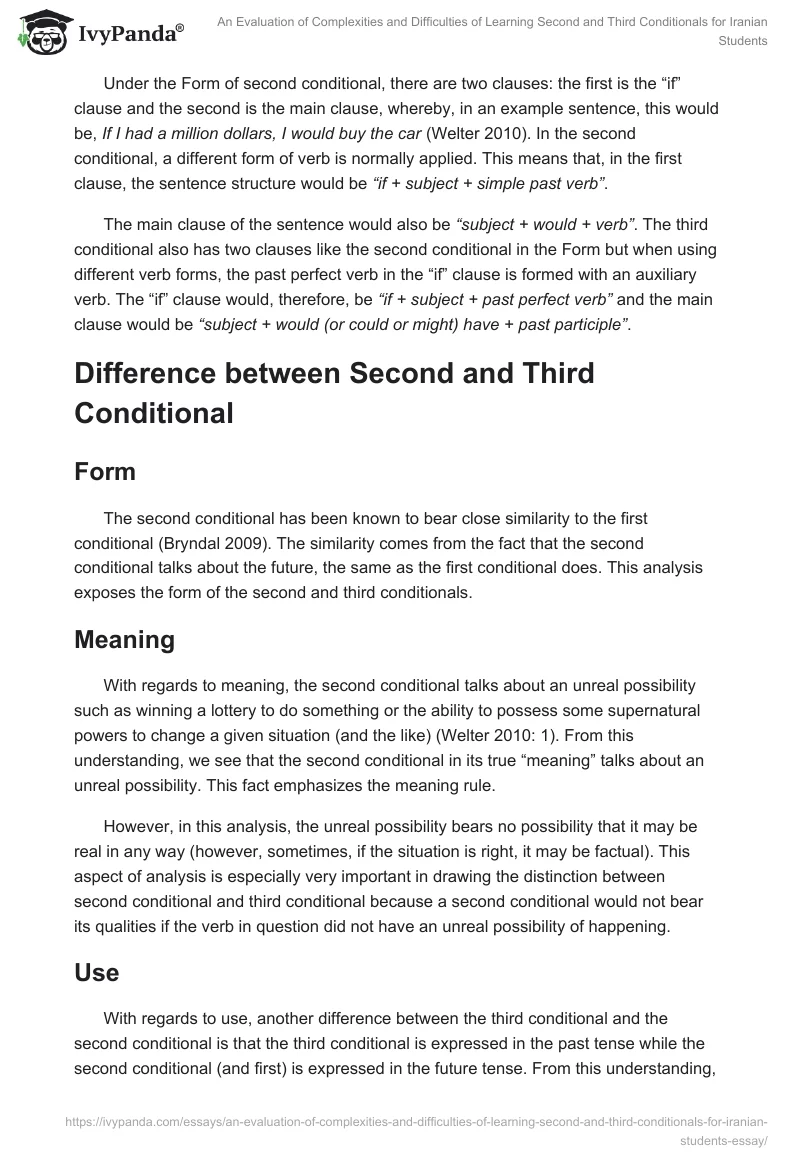 An Evaluation of Complexities and Difficulties of Learning Second and Third Conditionals for Iranian Students. Page 5
