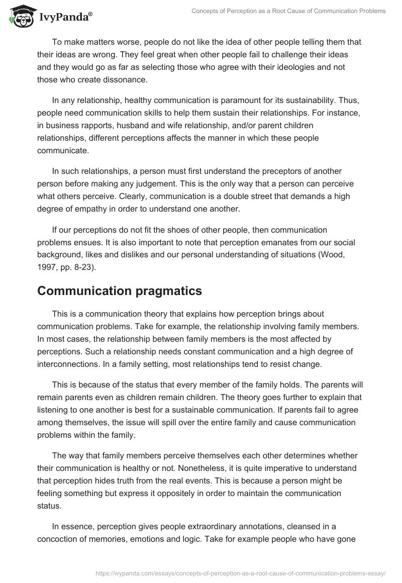 Concepts of Perception as a Root Cause of Communication Problems. Page 4