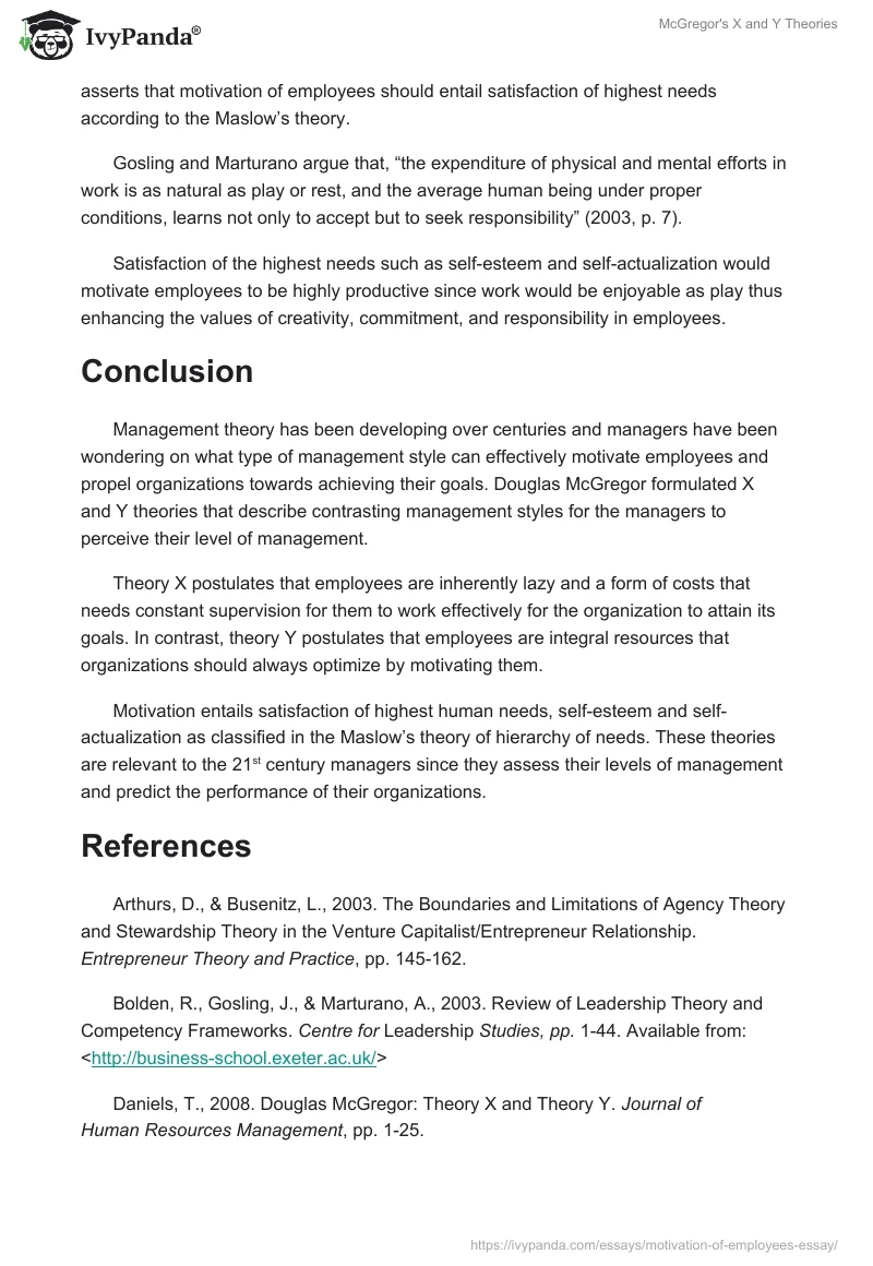 McGregor's X and Y Theories. Page 4