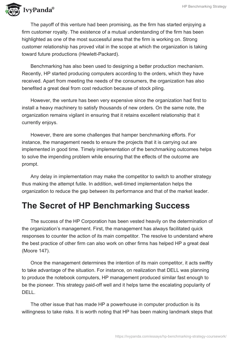 HP Benchmarking Strategy. Page 3