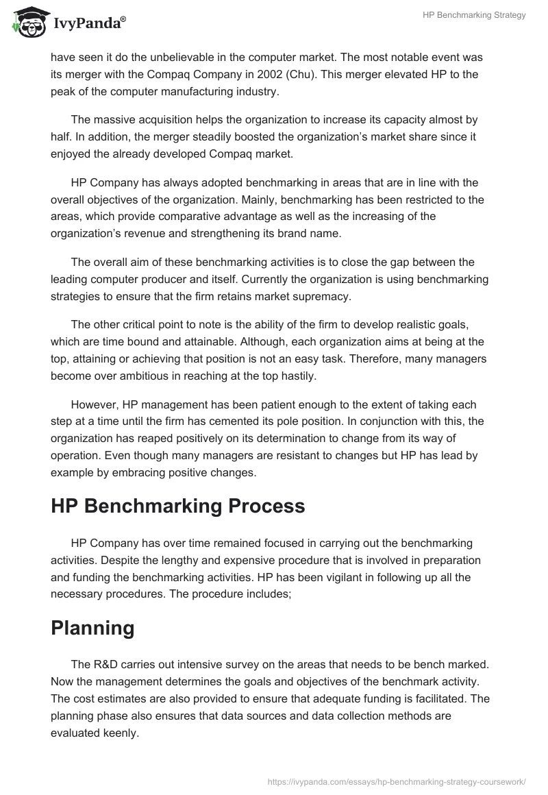 HP Benchmarking Strategy. Page 4