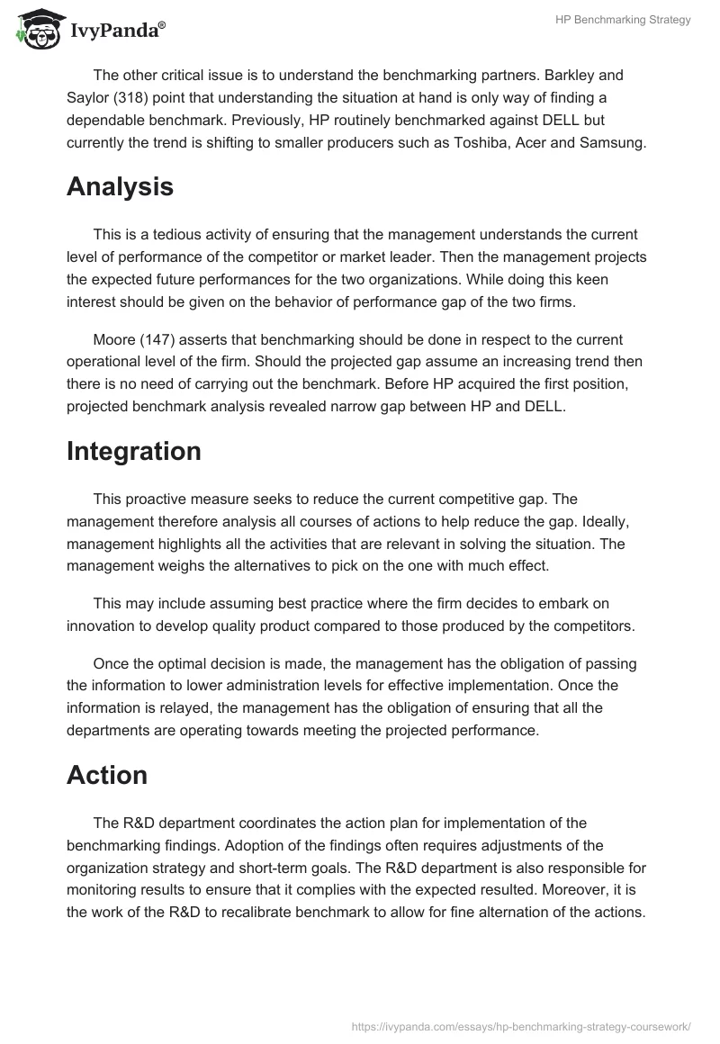 HP Benchmarking Strategy. Page 5