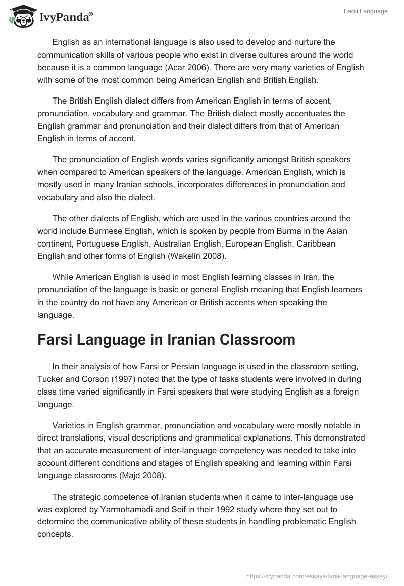 Farsi Language. Page 2