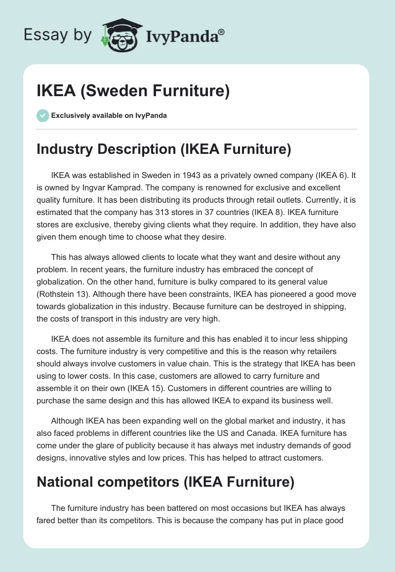 IKEA (Sweden Furniture). Page 1