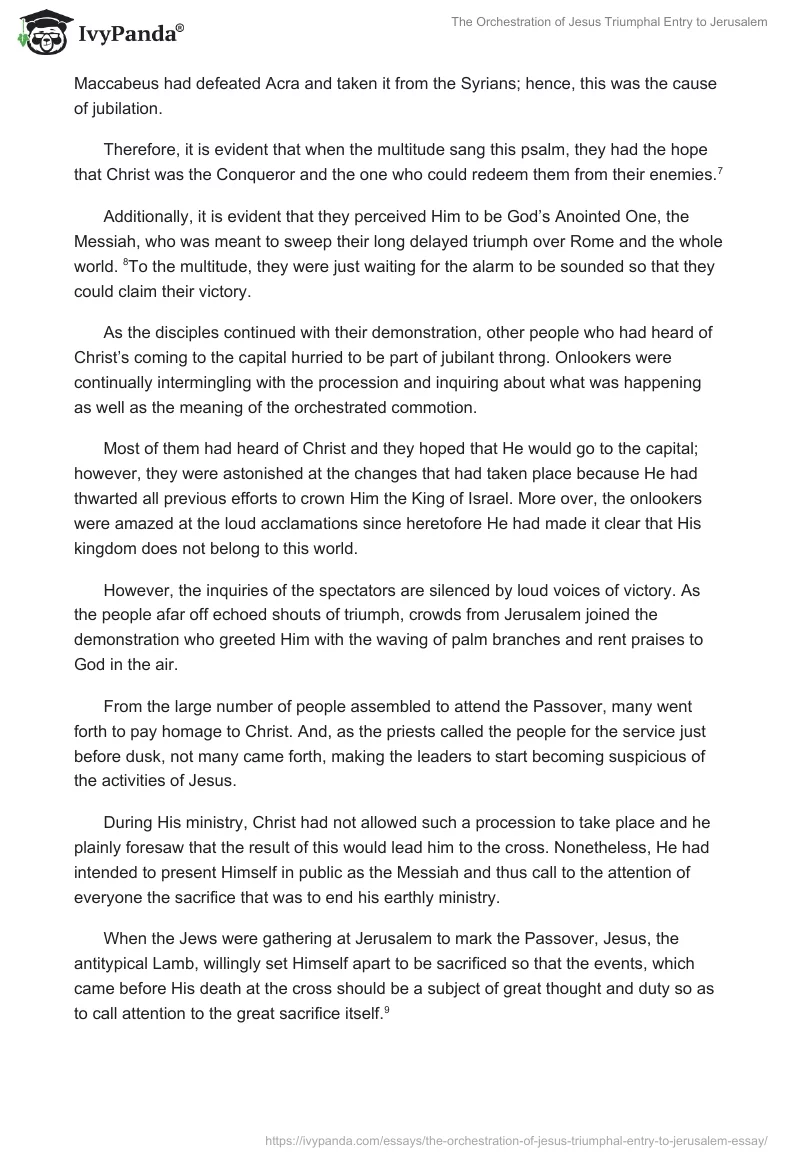 The Orchestration of Jesus Triumphal Entry to Jerusalem. Page 5