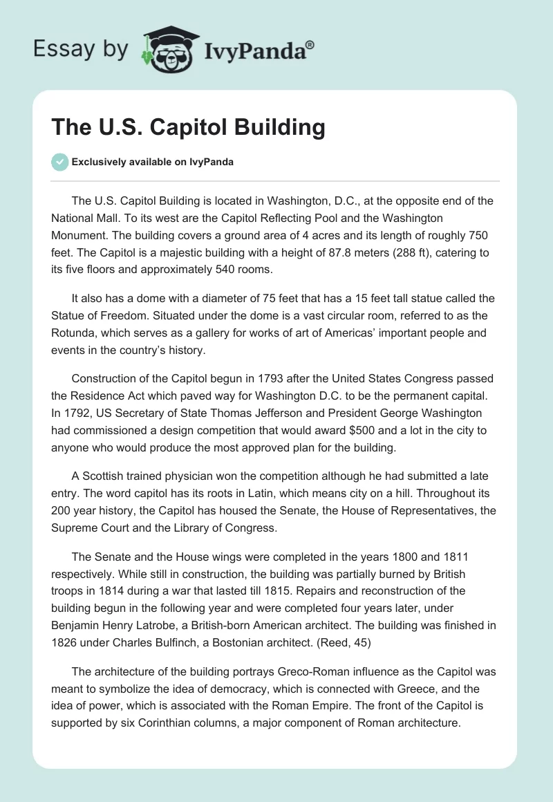 The U.S. Capitol Building. Page 1
