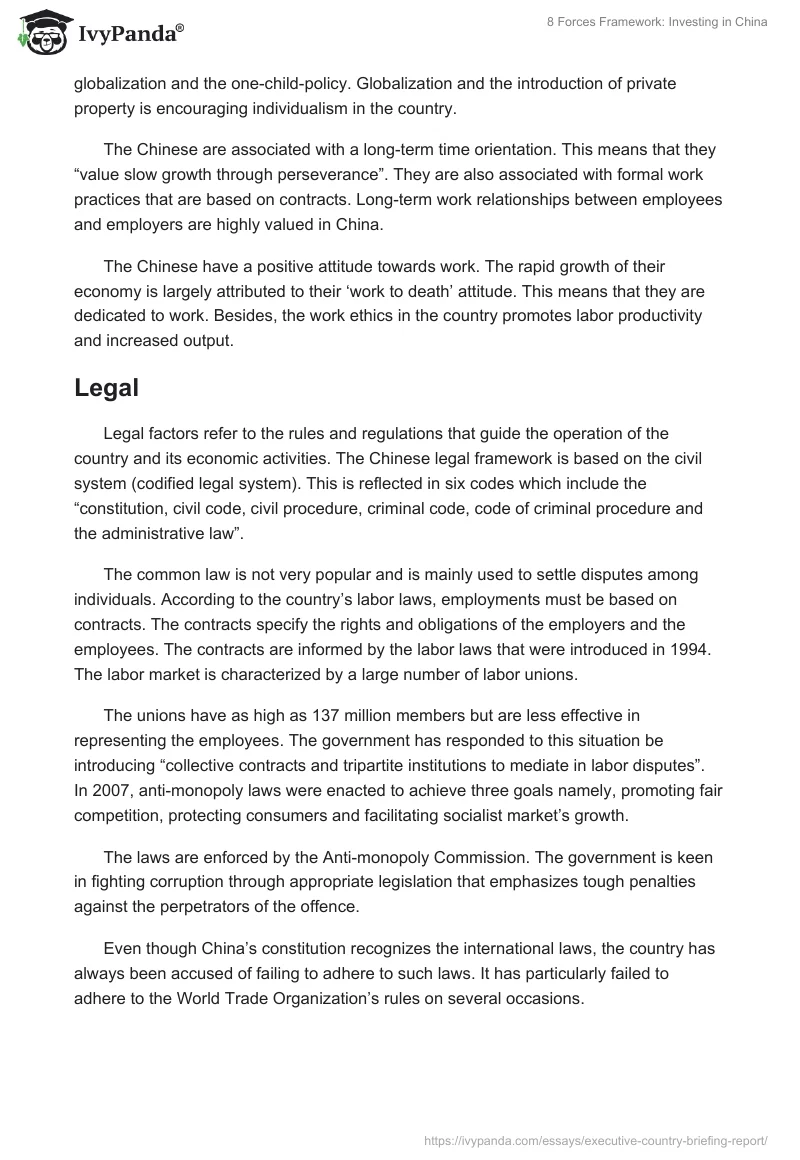 8 Forces Framework: Investing in China. Page 2