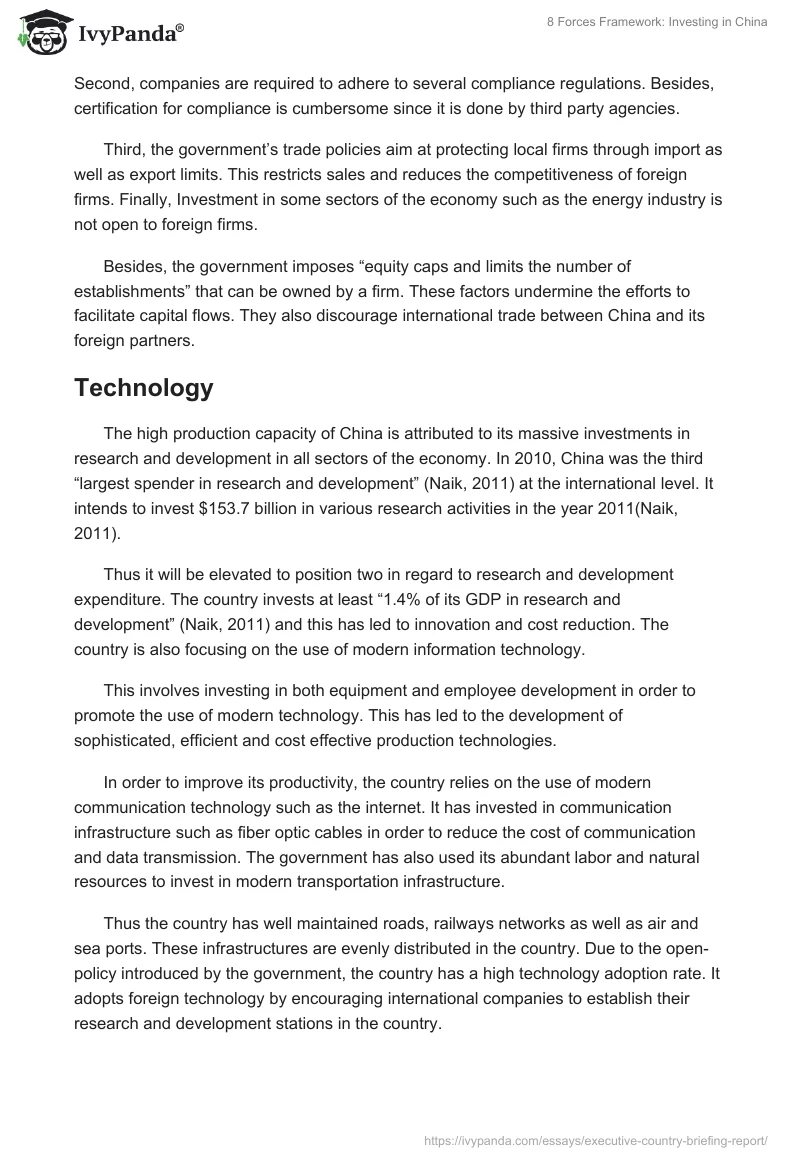 8 Forces Framework: Investing in China. Page 5