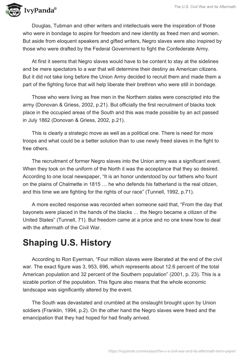 The U.S. Civil War and Its Aftermath. Page 5