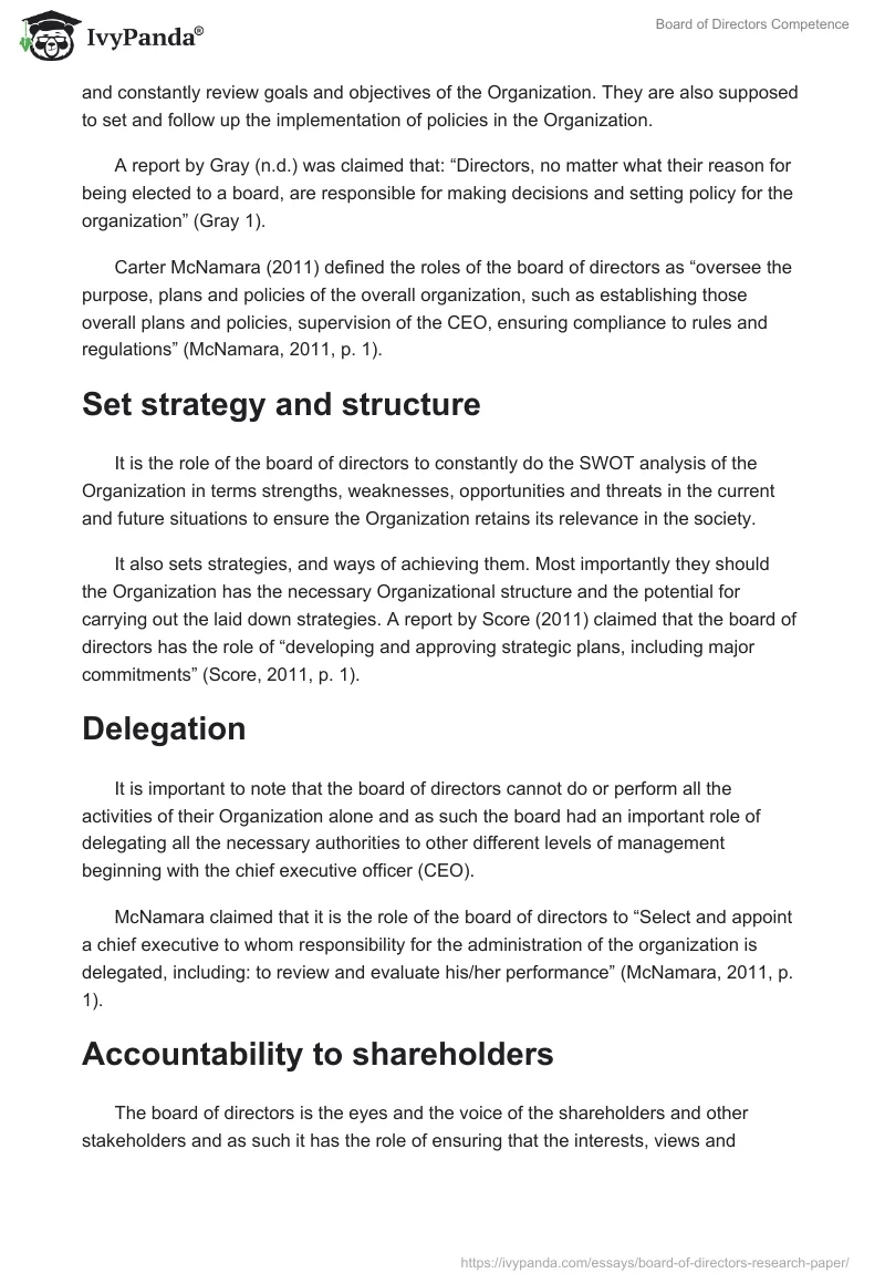 Board of Directors Competence. Page 2