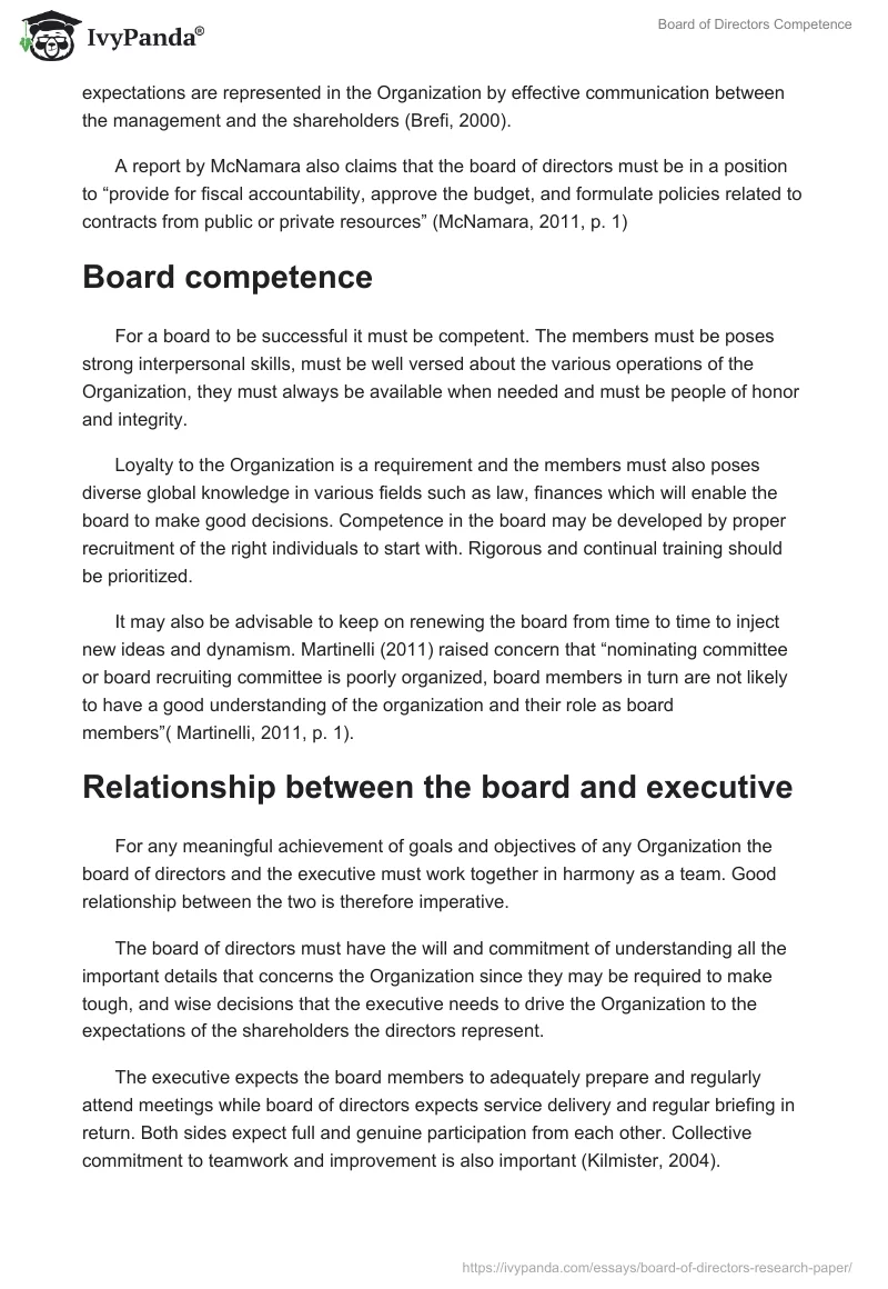 Board of Directors Competence. Page 3