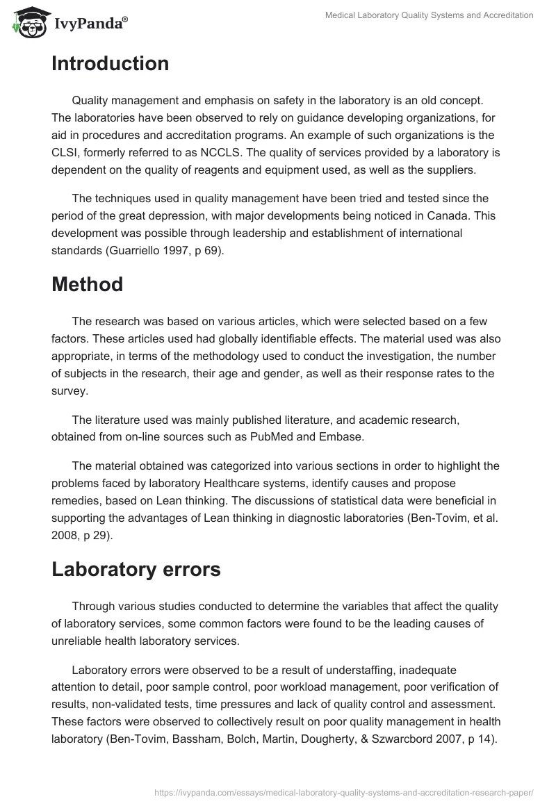 Medical Laboratory Quality Systems and Accreditation. Page 2