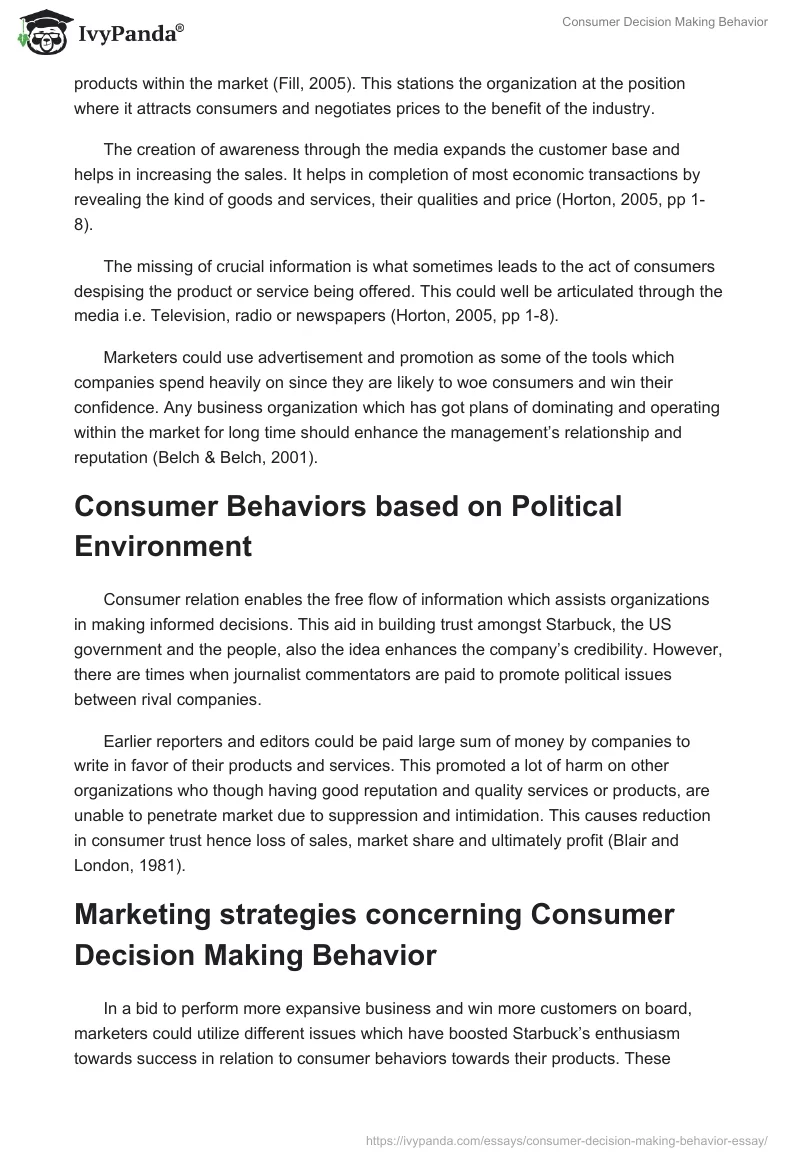 Consumer Decision Making Behavior. Page 5