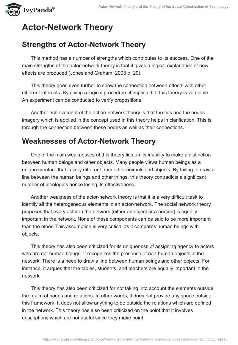 Actor-Network Theory and the Theory of the Social Construction of Technology. Page 3