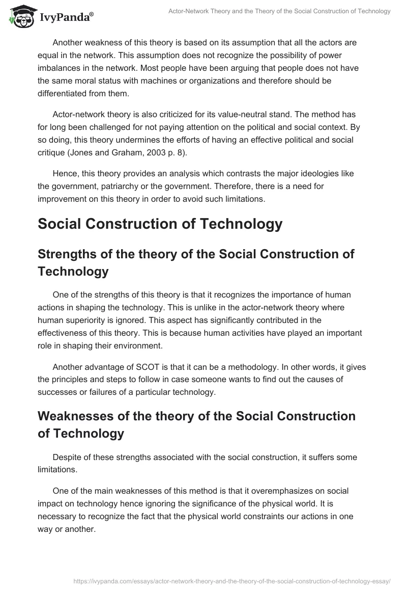 Actor-Network Theory and the Theory of the Social Construction of Technology. Page 4