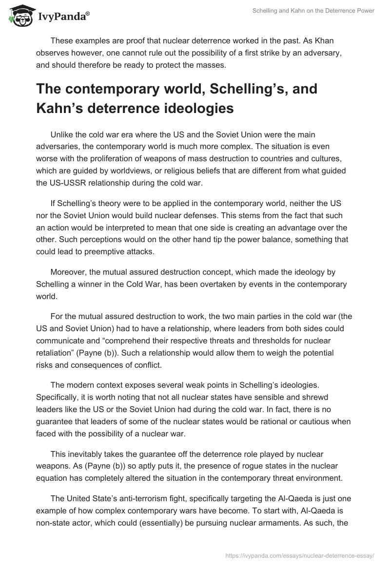 Schelling and Kahn on the Deterrence Power. Page 5