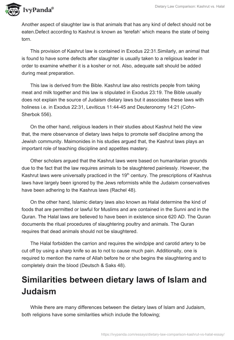Dietary Law Comparison: Kashrut vs. Halal. Page 3