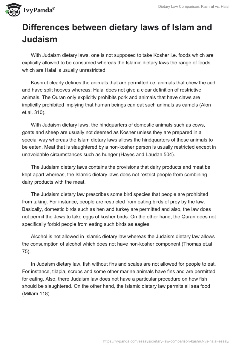 Dietary Law Comparison: Kashrut vs. Halal. Page 5
