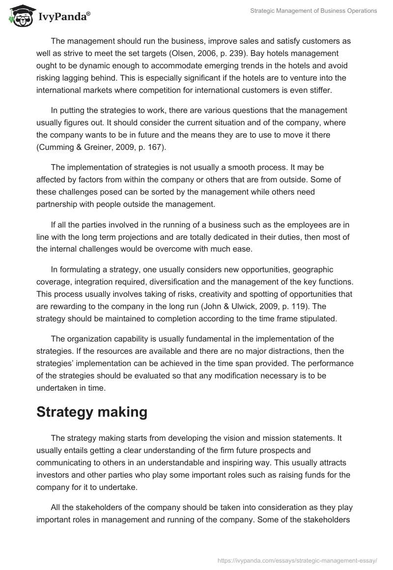 Strategic Management of Business Operations. Page 3