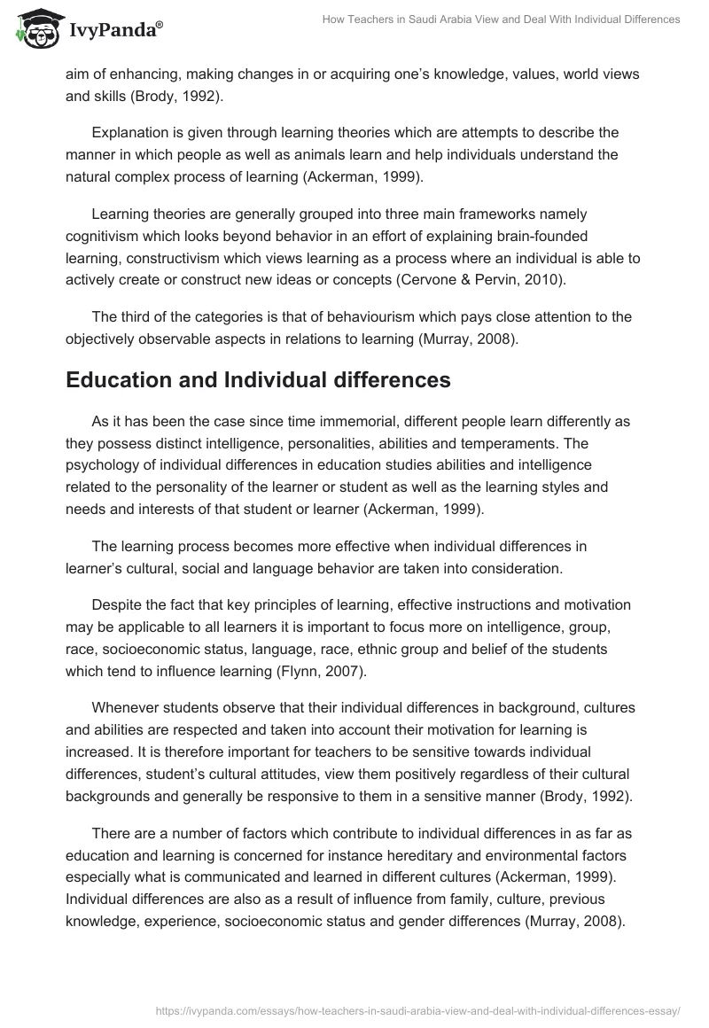 How Teachers in Saudi Arabia View and Deal With Individual Differences. Page 2