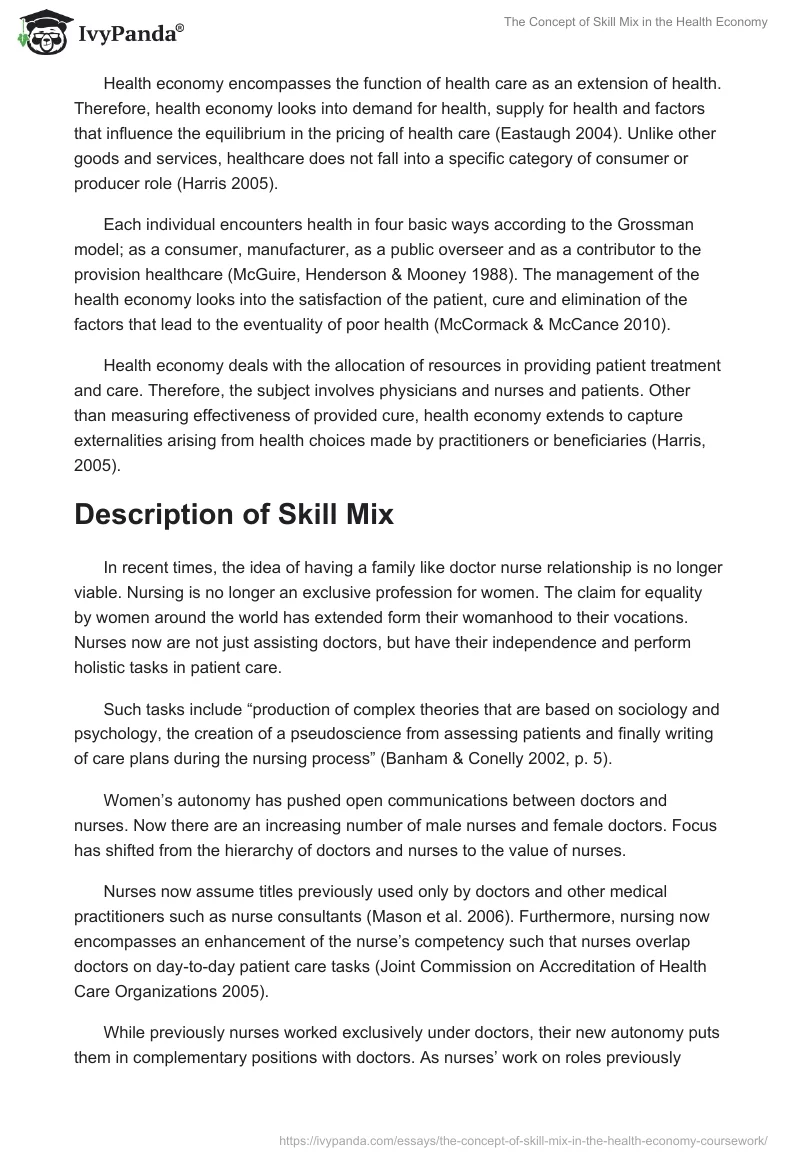 The Concept of Skill Mix in the Health Economy. Page 2