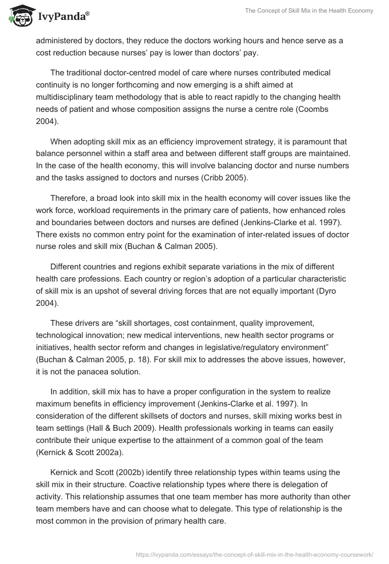 The Concept of Skill Mix in the Health Economy. Page 3