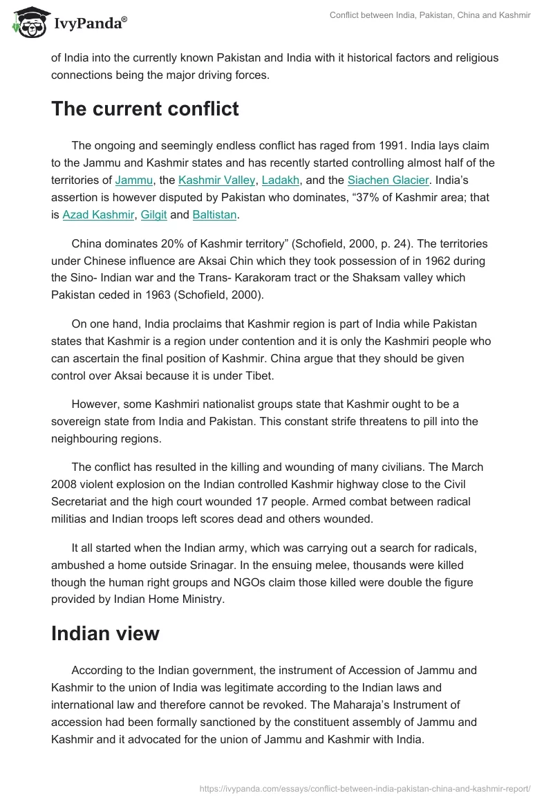 Conflict between India, Pakistan, China and Kashmir. Page 2