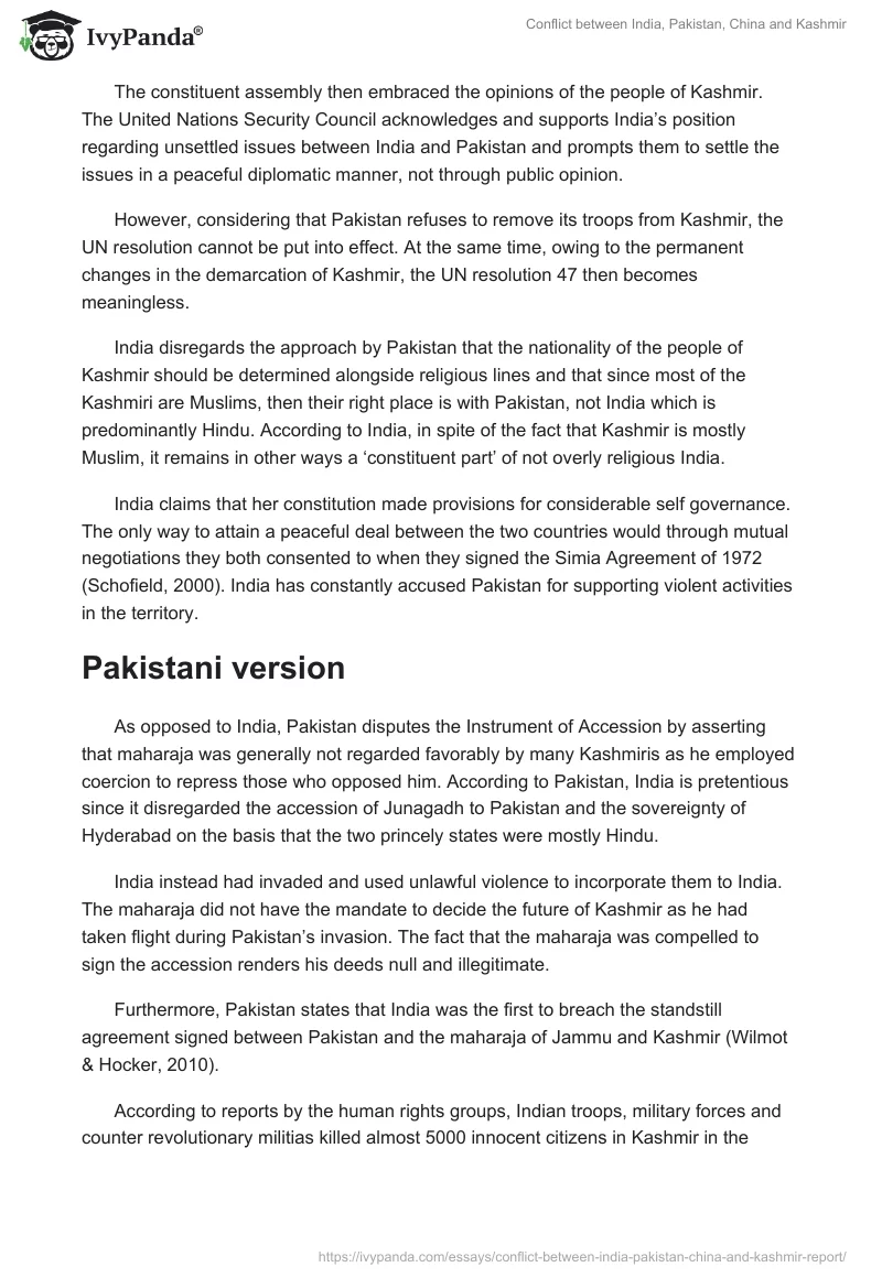 Conflict between India, Pakistan, China and Kashmir. Page 3