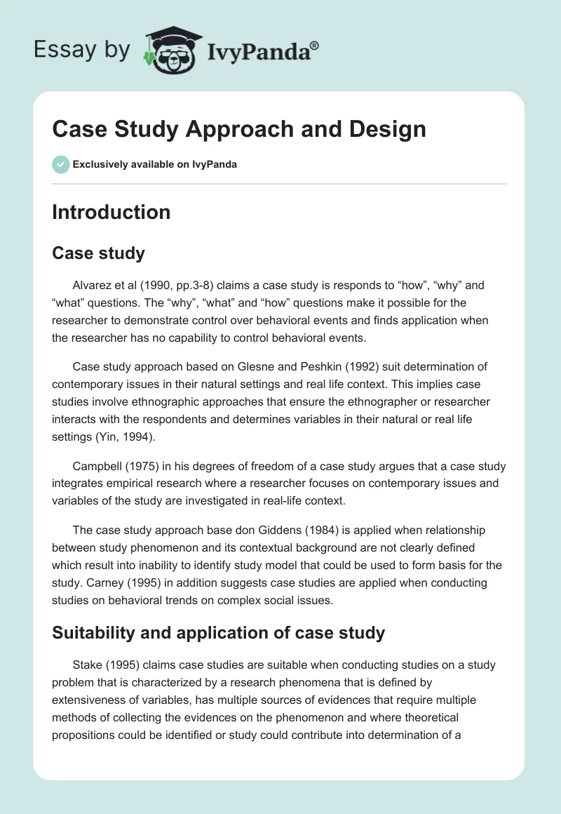 Case Study Approach and Design. Page 1