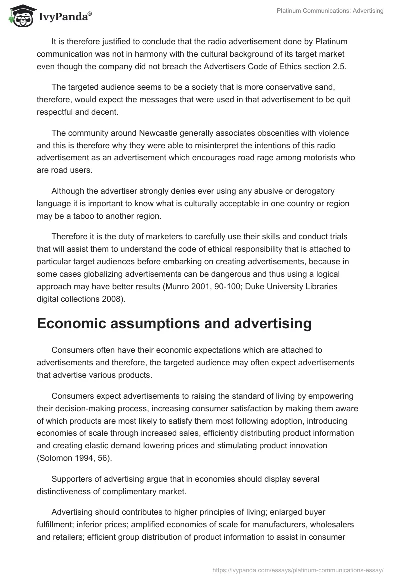 Platinum Communications: Advertising. Page 4
