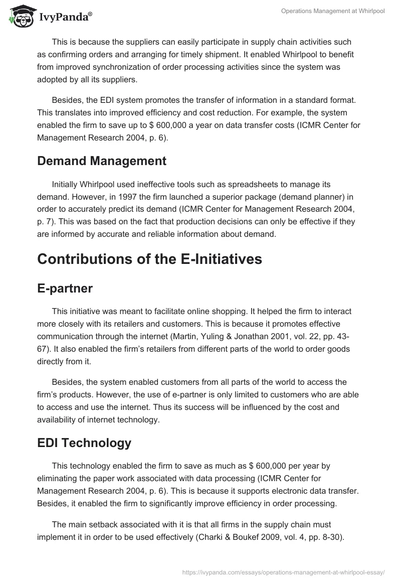 Operations Management at Whirlpool. Page 3