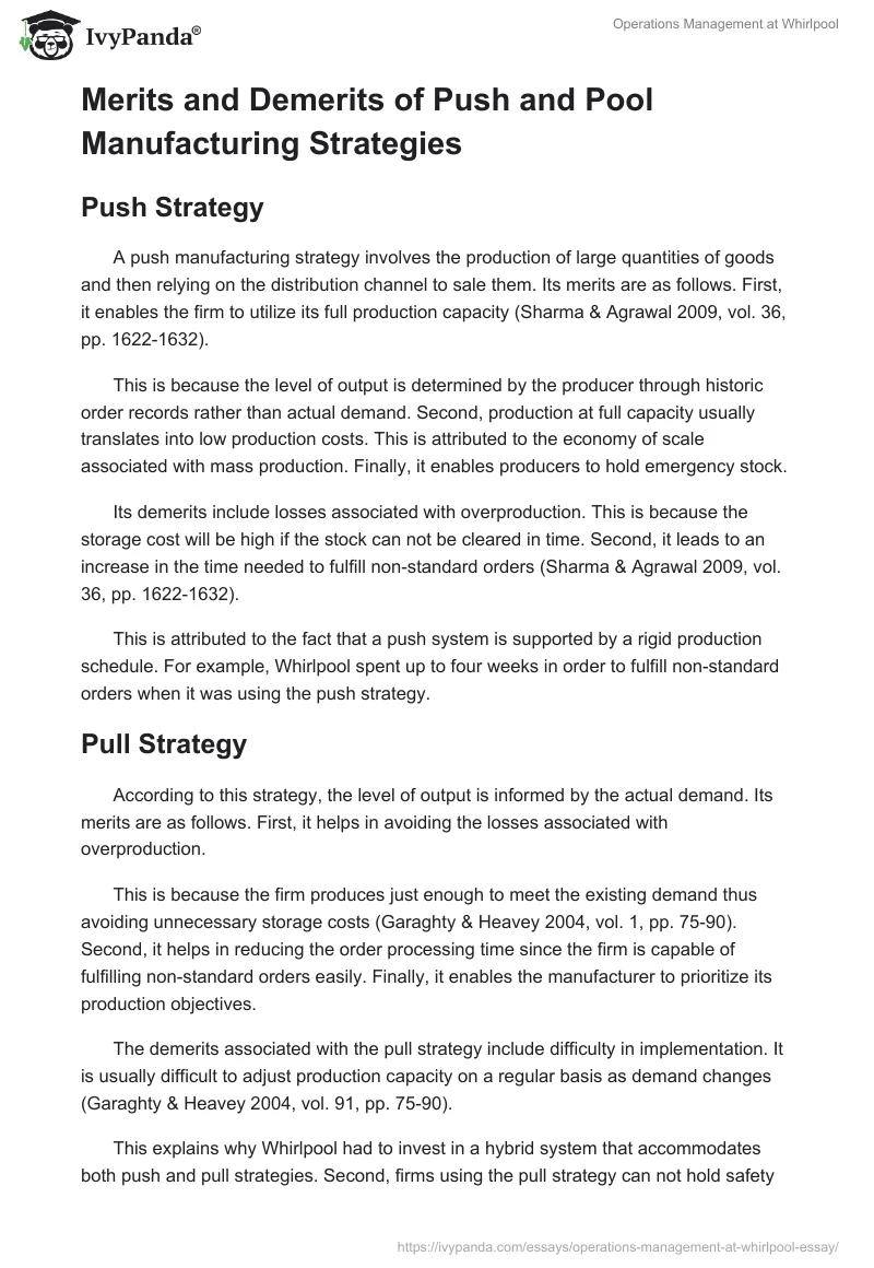 Operations Management at Whirlpool. Page 5