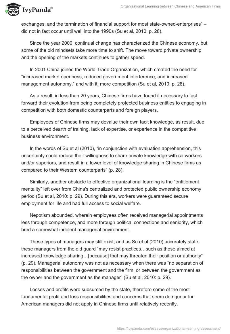 Organizational Learning between Chinese and American Firms. Page 3