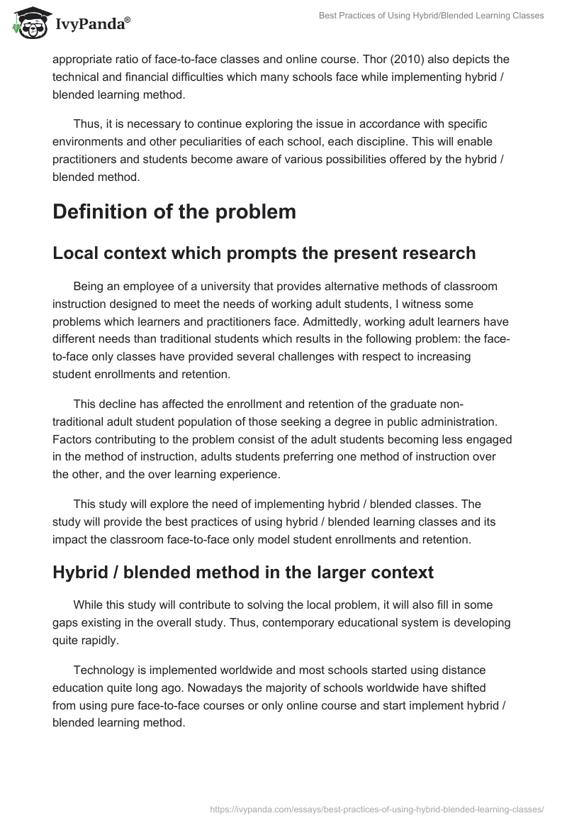 Best Practices of Using Hybrid/Blended Learning Classes. Page 2