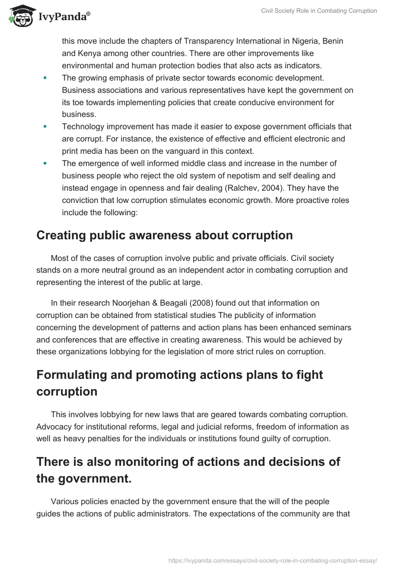 Civil Society Role in Combating Corruption. Page 4
