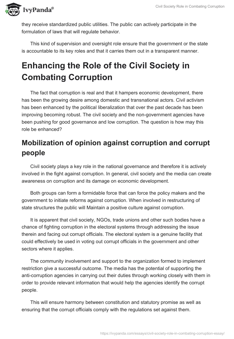Civil Society Role in Combating Corruption. Page 5