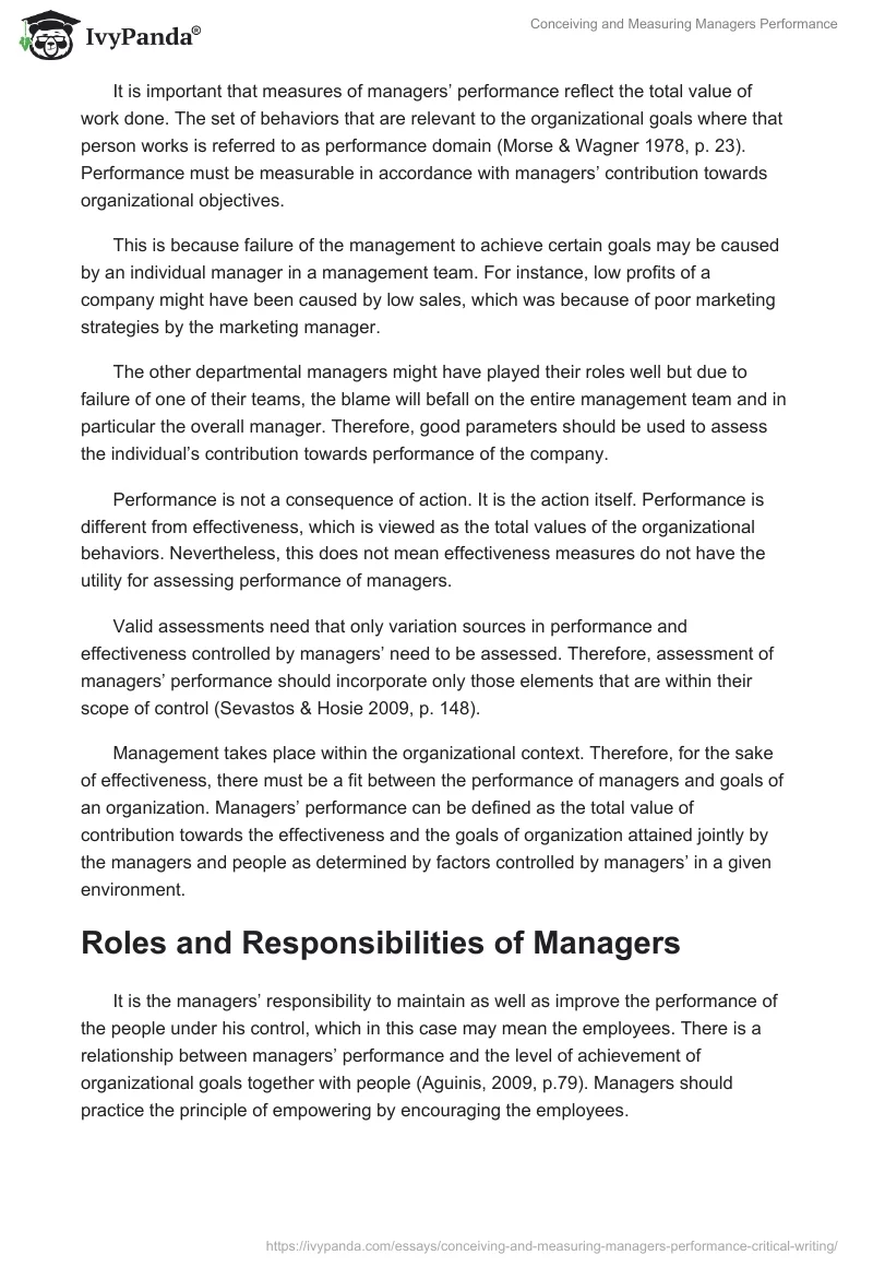 Conceiving and Measuring Managers Performance. Page 5
