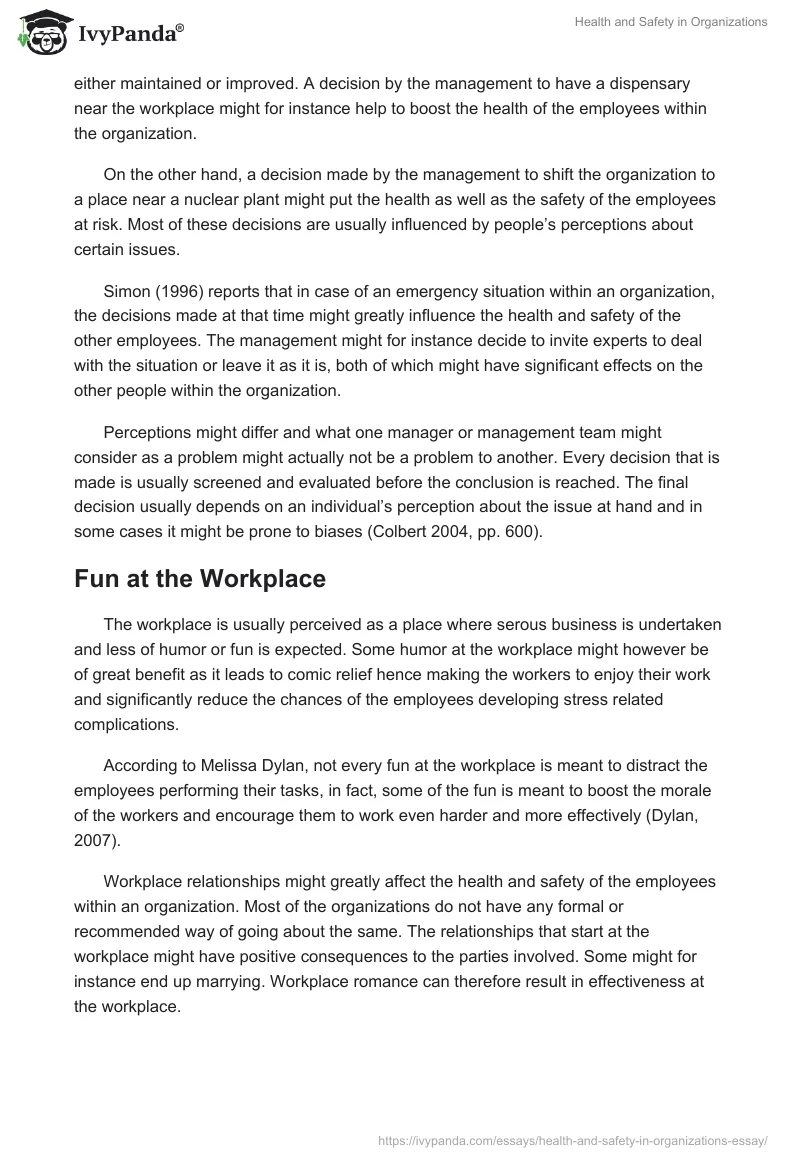 Health and Safety in Organizations. Page 4