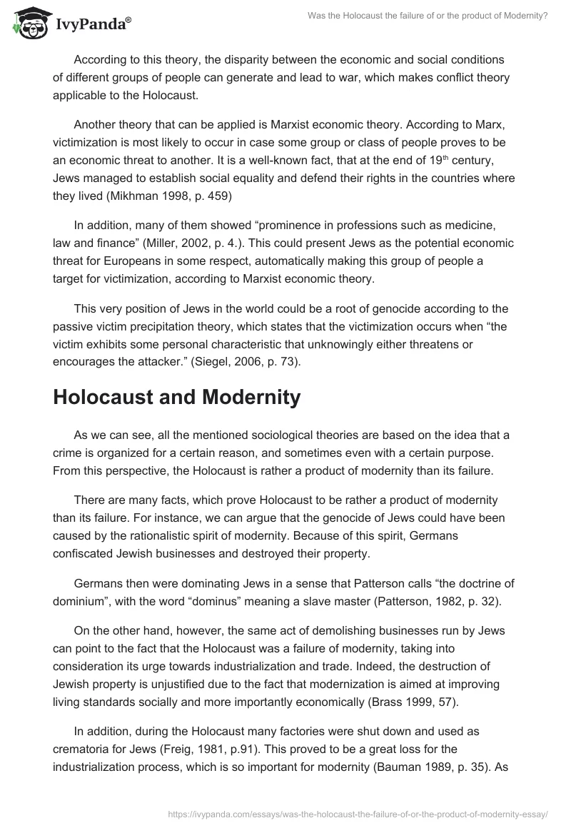 Was the Holocaust the failure of or the product of Modernity?. Page 3