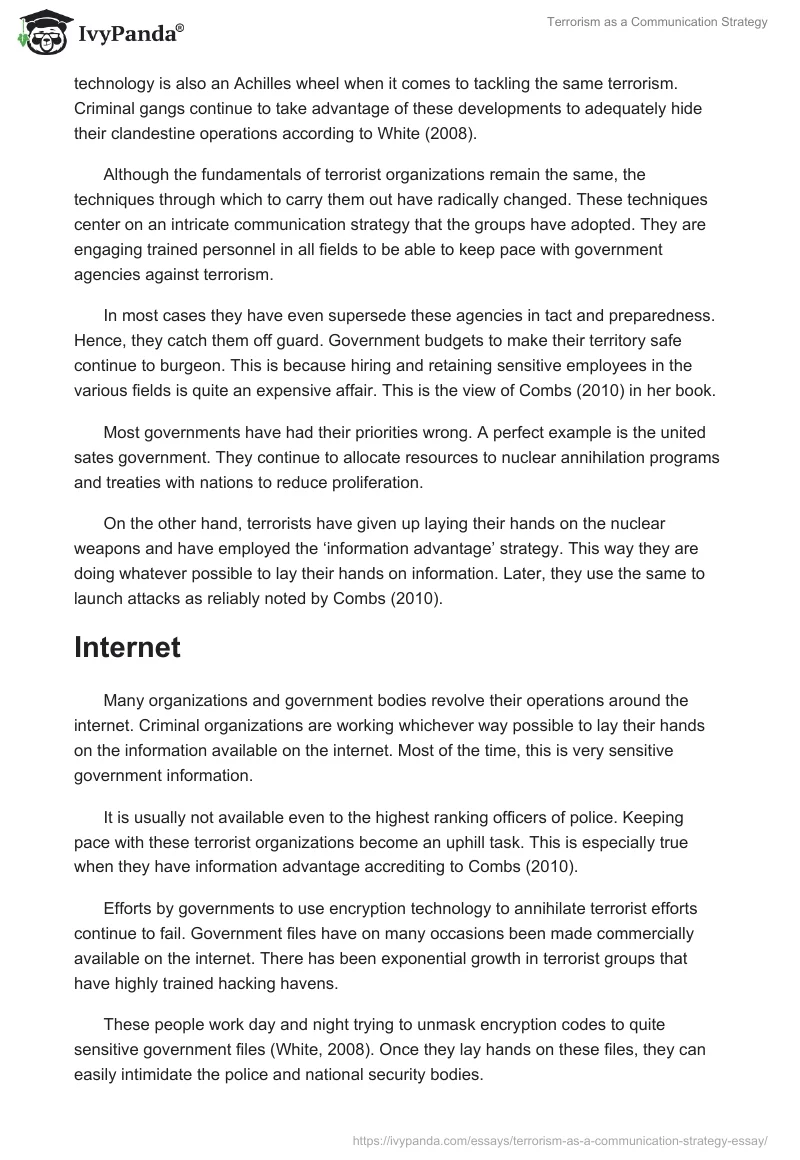 Terrorism as a Communication Strategy. Page 2