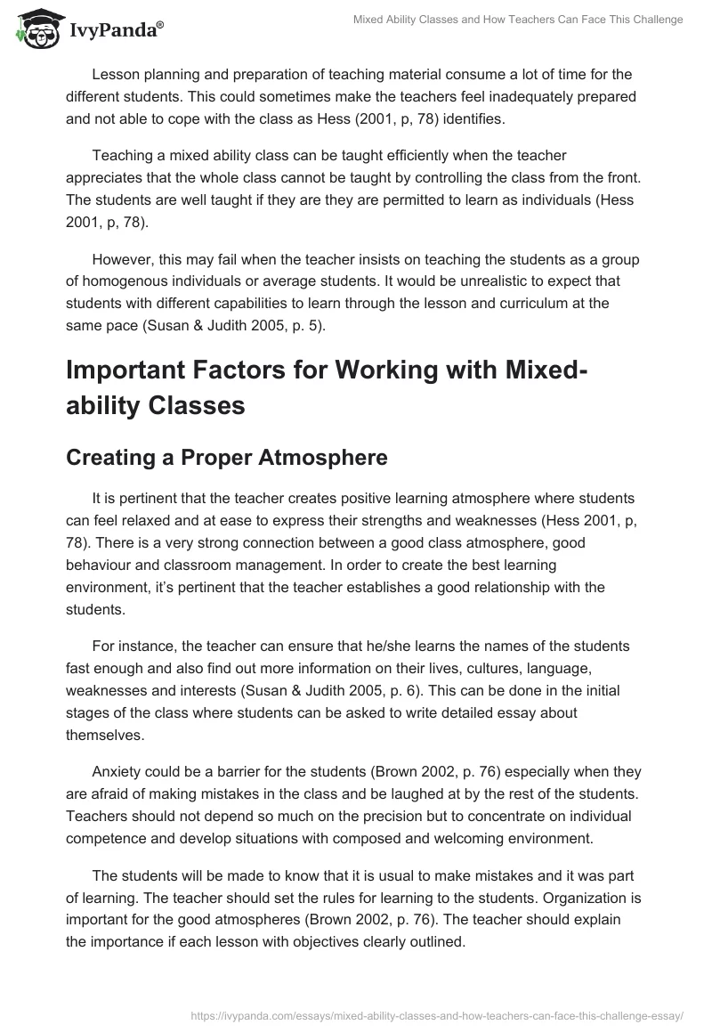 Mixed Ability Classes and How Teachers Can Face This Challenge. Page 3
