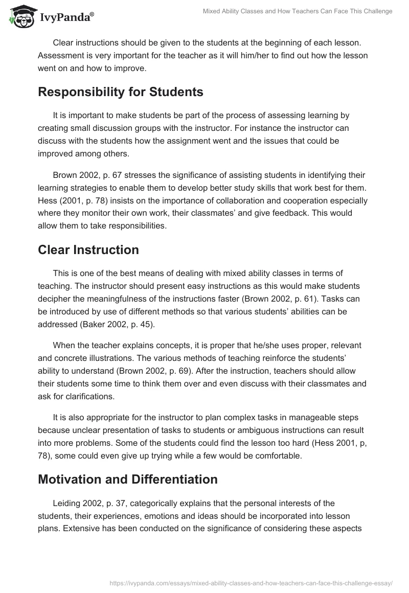 Mixed Ability Classes and How Teachers Can Face This Challenge. Page 4