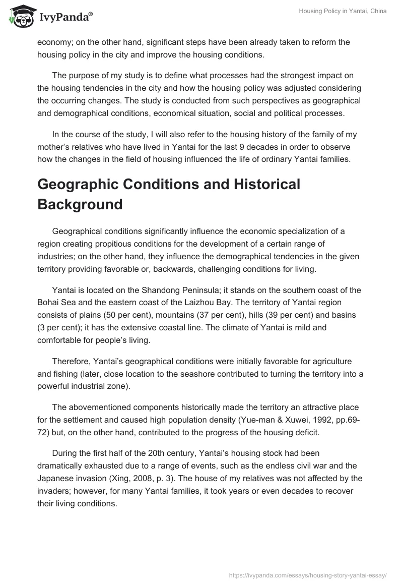 Housing Policy in Yantai, China. Page 2