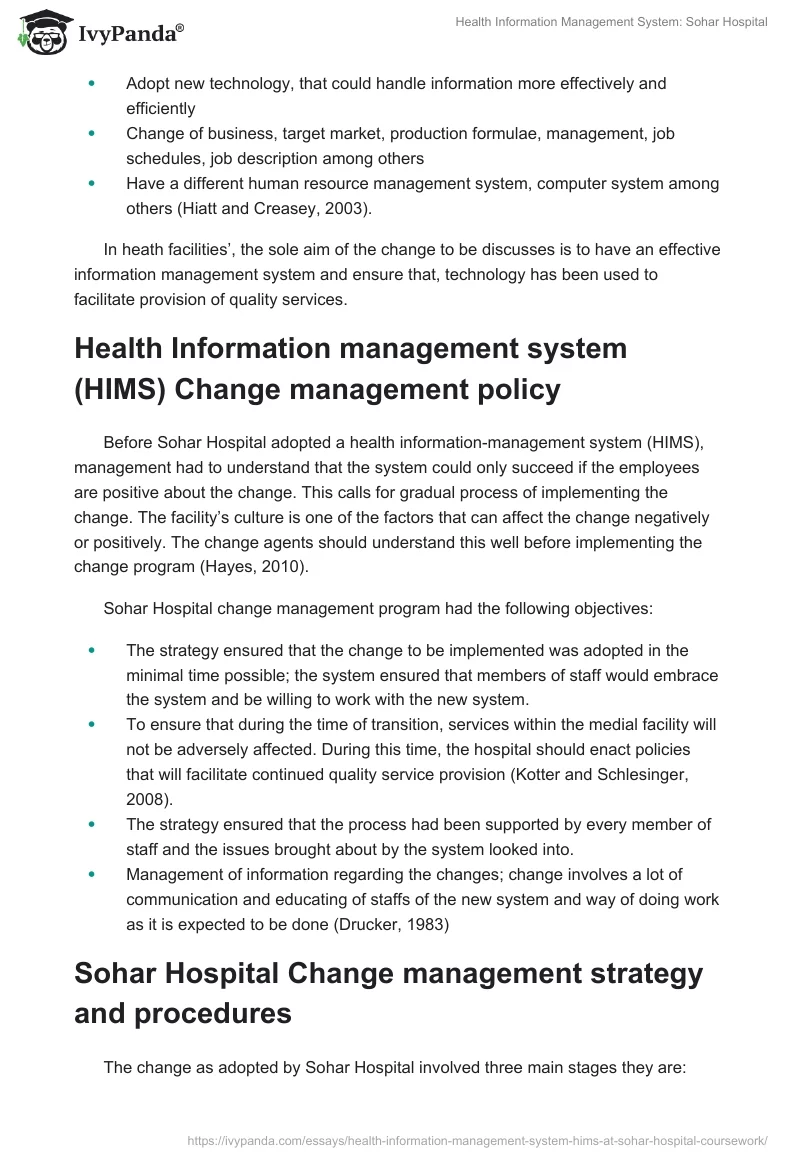 Health Information Management System: Sohar Hospital. Page 3