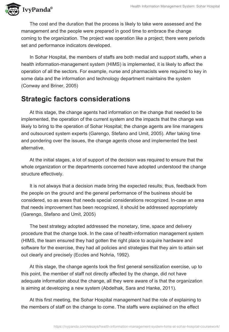 Health Information Management System: Sohar Hospital. Page 5
