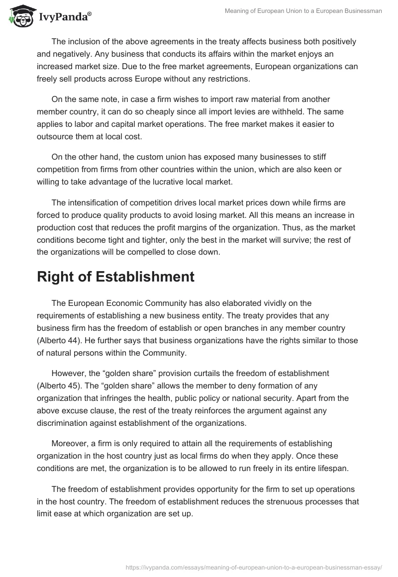 Meaning of European Union to a European Businessman. Page 2