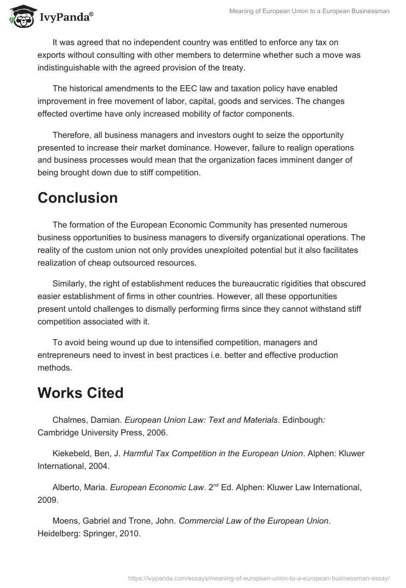 Meaning of European Union to a European Businessman. Page 4