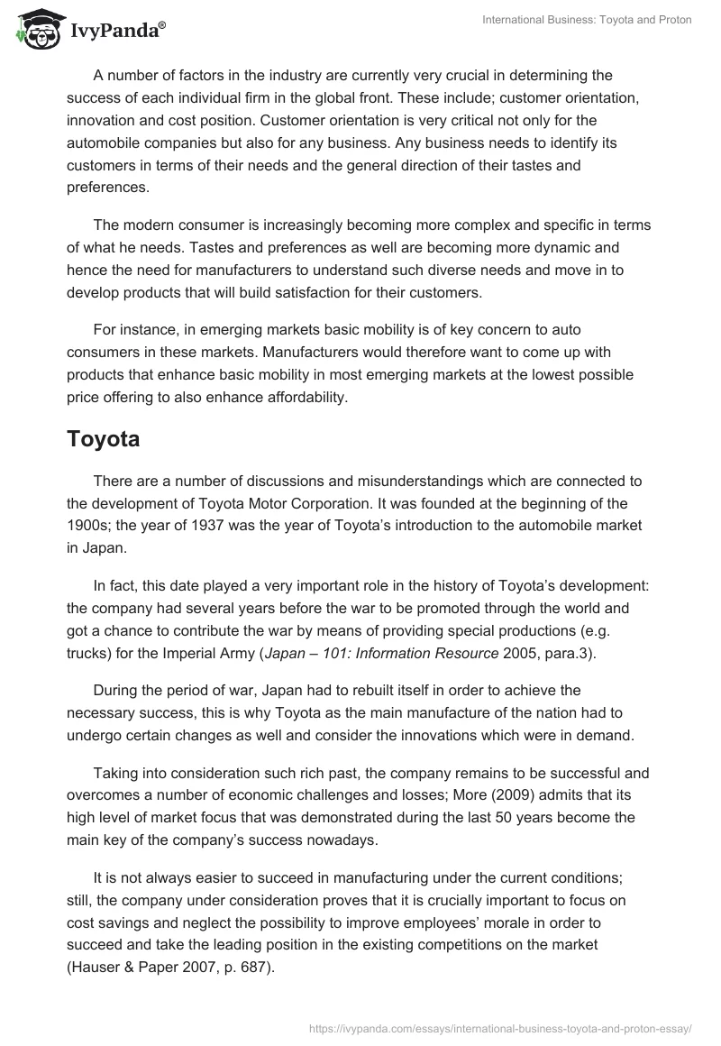 International Business: Toyota and Proton. Page 4