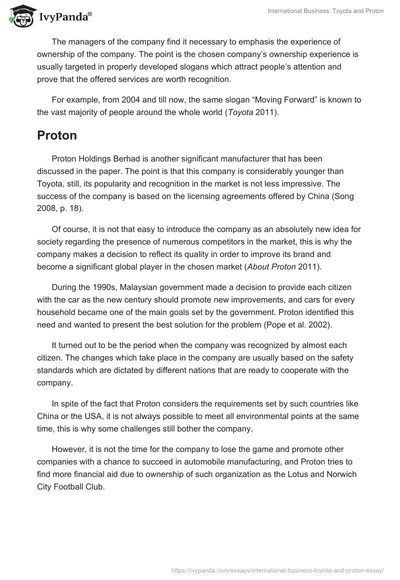 International Business: Toyota and Proton. Page 5